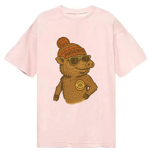Phoenix Javelina wearing Phoenix beanie with pom pom and wayfarer sunglasses - Classic T-shirt