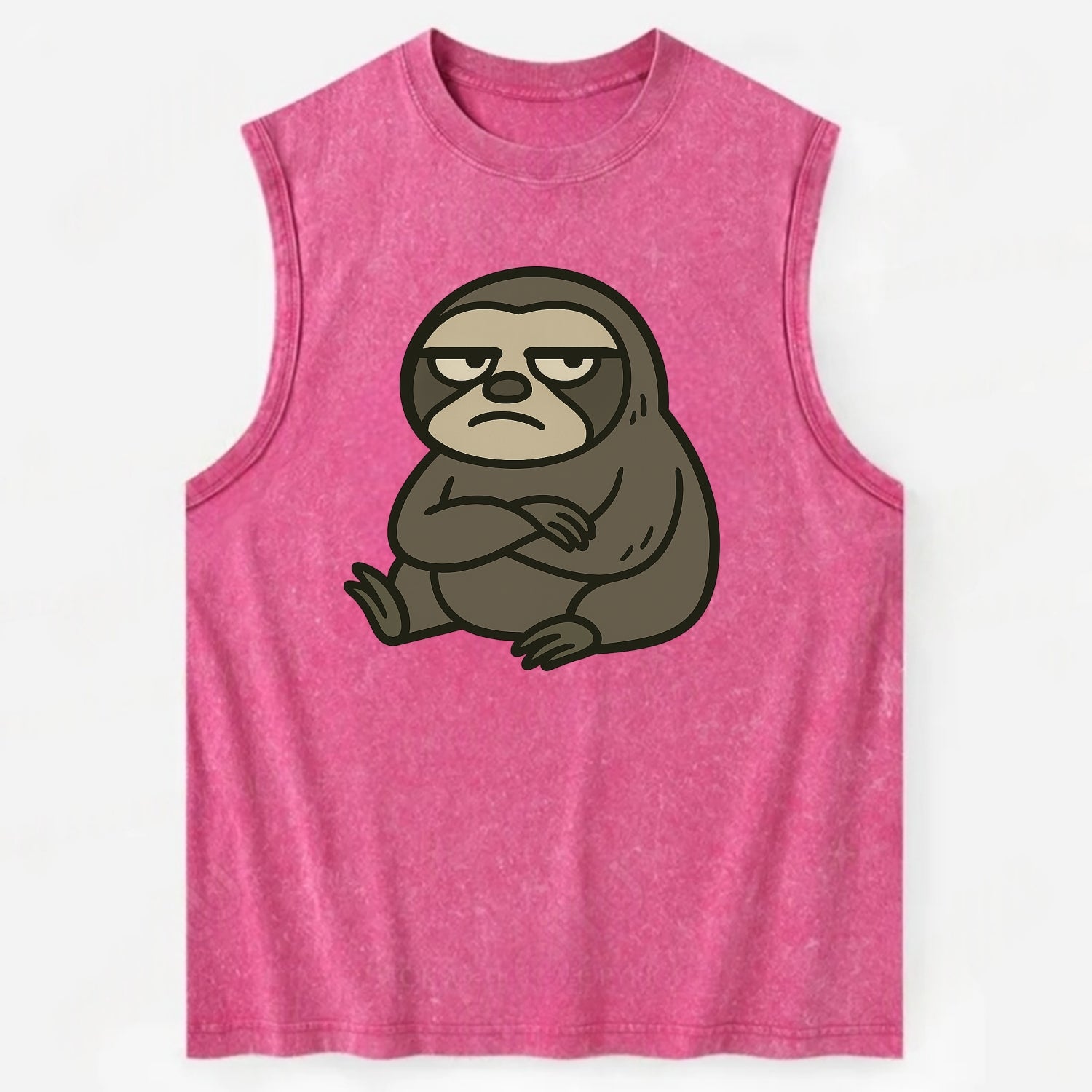 The Sloth Judging Silently - Vintage Washed Tank - Pink