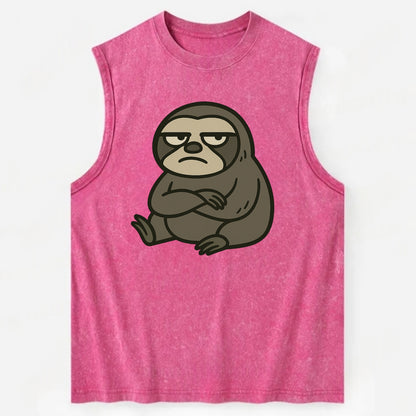 The Sloth Judging Silently - Vintage Washed Tank - Pink