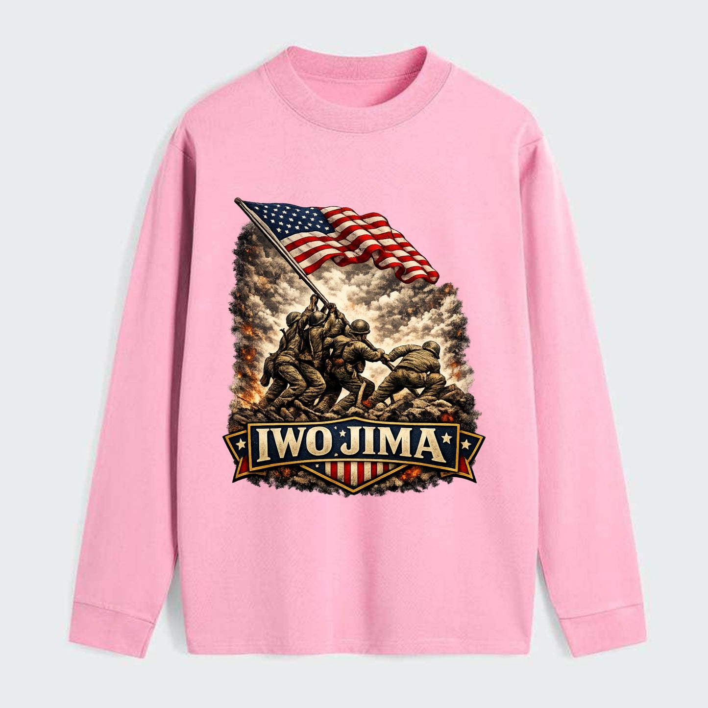 Iwo Jima Flag Raising - Classic Long Sleeve Shirt - Pink