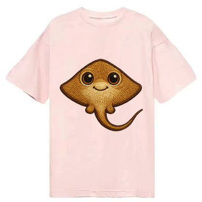 Baby Stingray - flat body, long tail, eyes on top, front-facing, friendly - Classic T-shirt - Pink