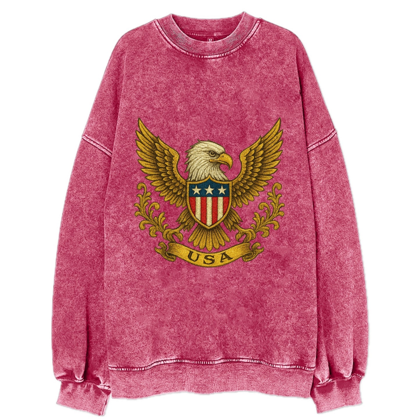 Usa Heritage Eagle Baseball Cap 2 - Vintage Sweatshirt - Pink
