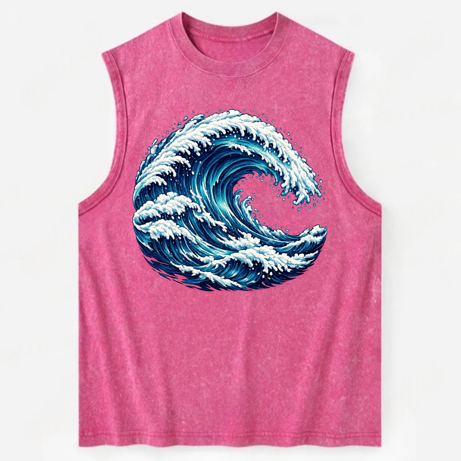 Ocean Wave - Vintage Washed Tank - Pink