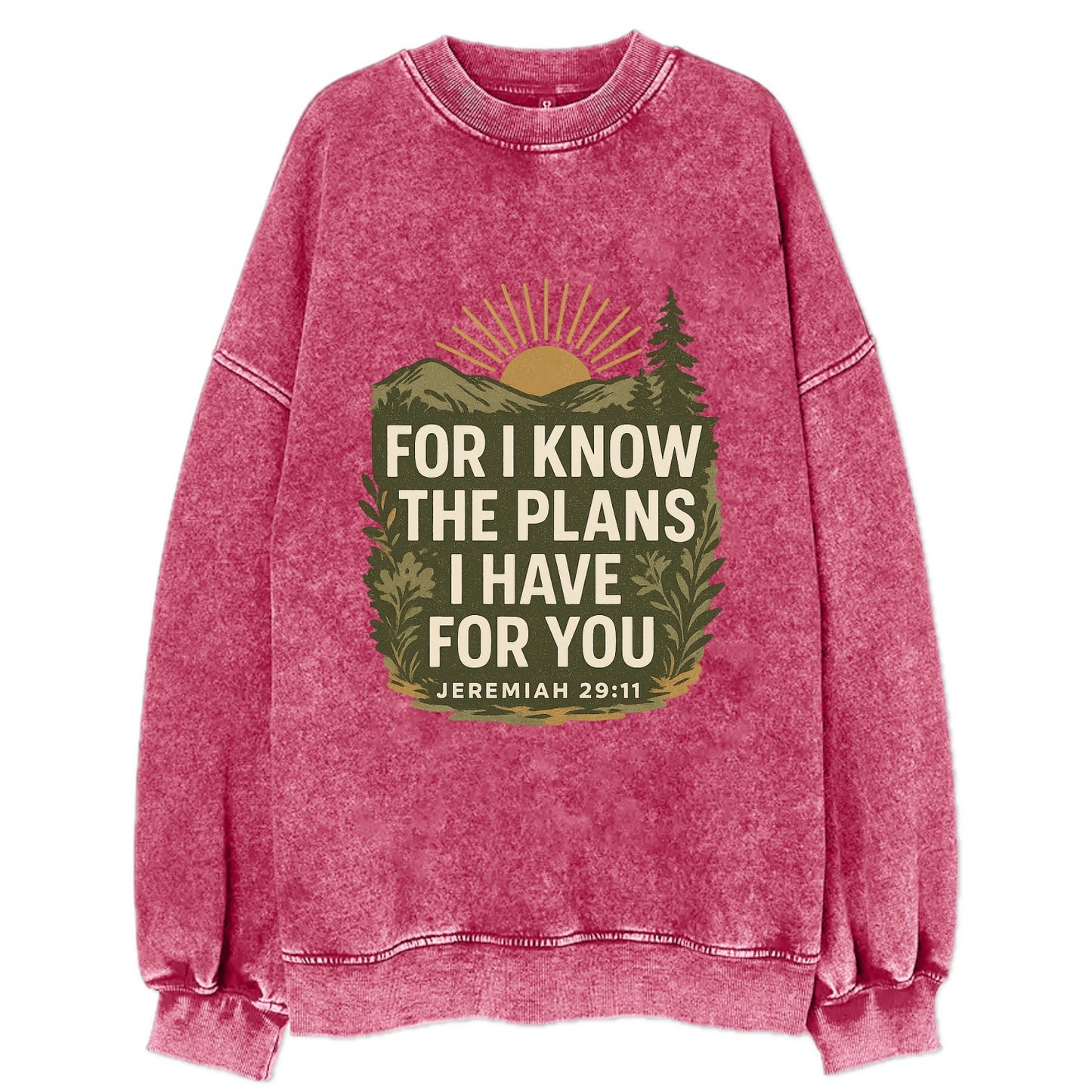 Jeremiah 29:11 Sunrise - Vintage Sweatshirt - Pink