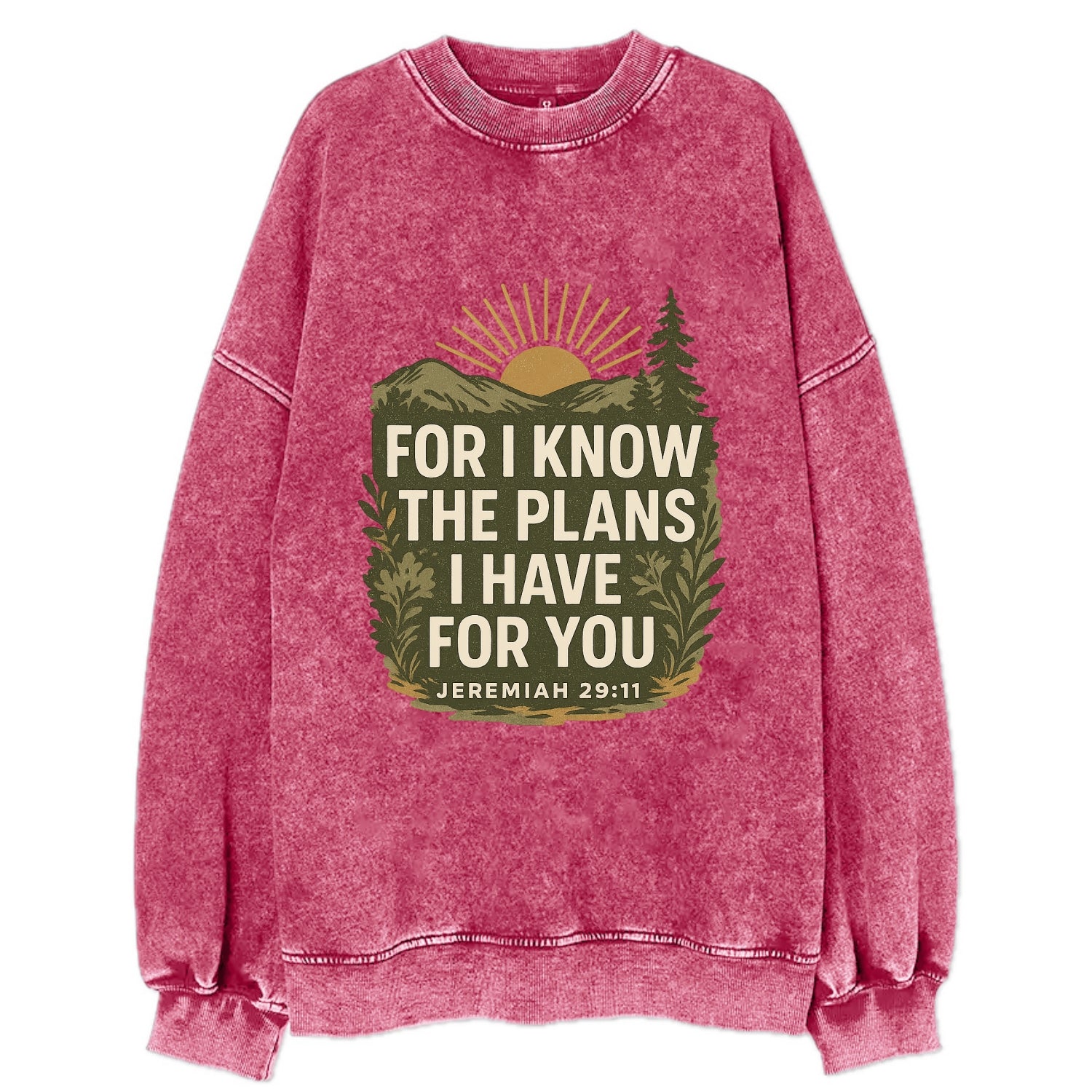 Jeremiah 29:11 Sunrise - Vintage Sweatshirt - Pink