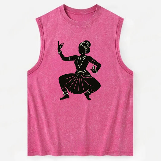 Bharatanatyam classical Indian pose - Vintage Washed Tank - Pink