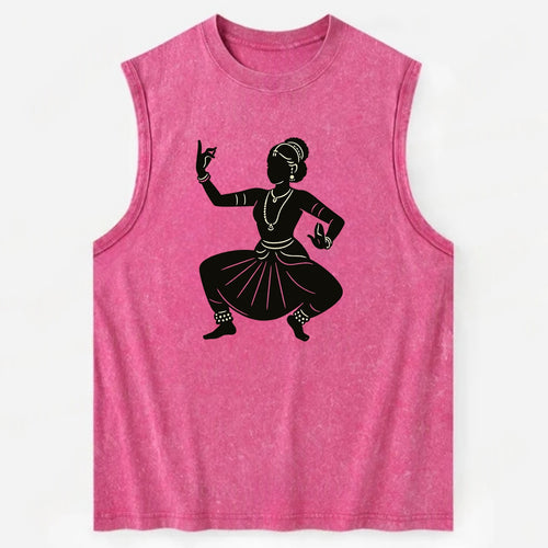 Bharatanatyam classical Indian pose - Vintage Washed Tank
