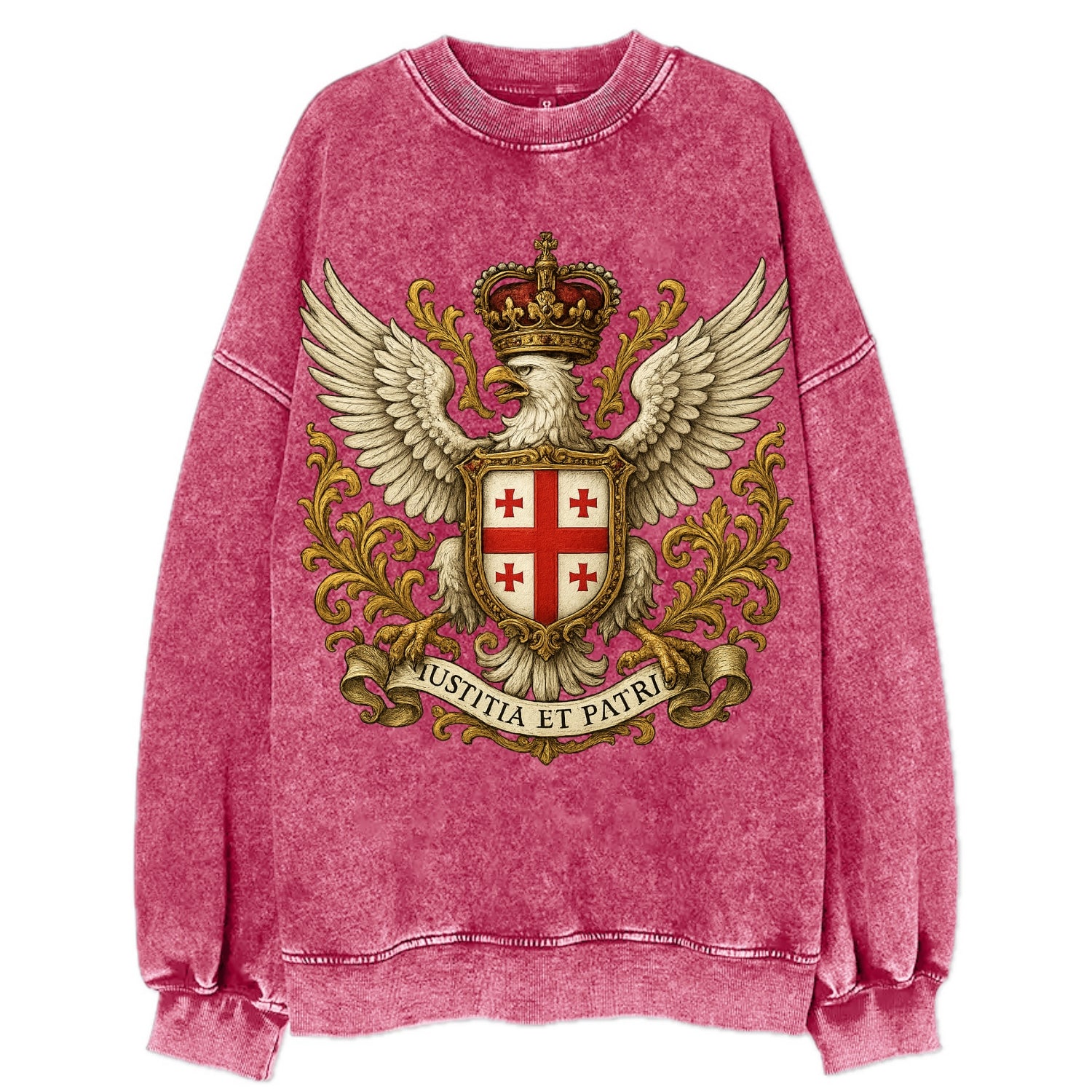 Georgia White Eagle Emblem  - Vintage Sweatshirt - Pink
