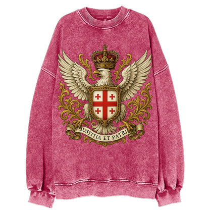 Georgia White Eagle Emblem  - Vintage Sweatshirt - Pink