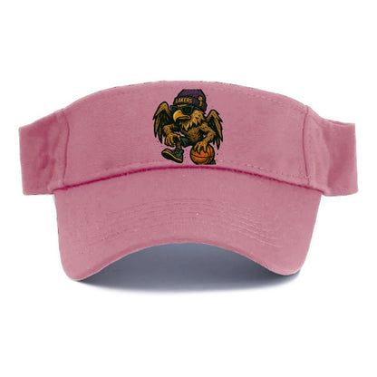 Los Angeles Golden Eagle wearing Lakers beanie with trophy patch and wayfarer sunglasses - Visor - Pink