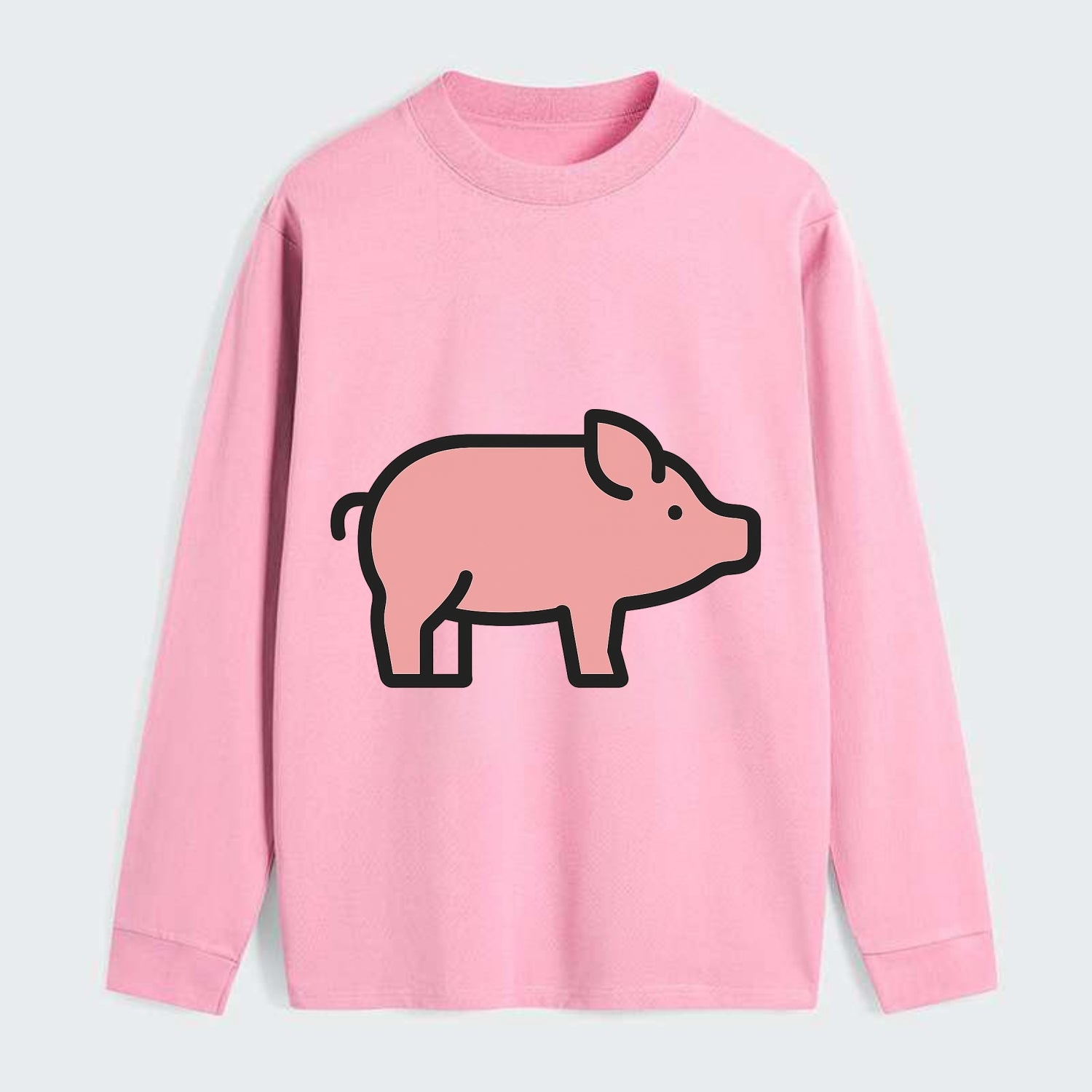 Pig - Pink farm pig flat side profile - Classic Long Sleeve Shirt - Pink