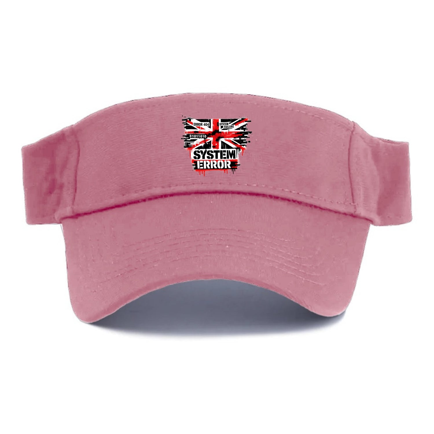 SYSTEM ERROR | Glitch Union Jack pattern | Digital corruption effect | Error code overlay | - Visor - Pink