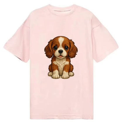Baby Cavalier King Charles Spaniel Puppy - silky ears, gentle eyes, sweet - Classic T-shirt - Pink
