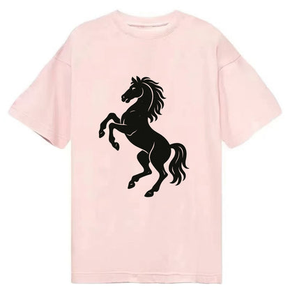 Stallion rearing on hind legs - Classic T-shirt - Pink