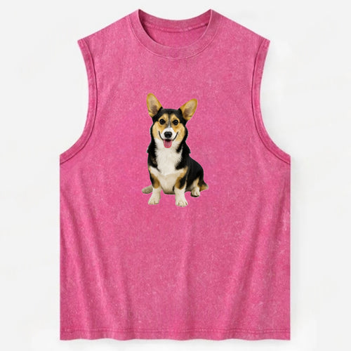 Tricolor Corgi - Vintage Washed Tank