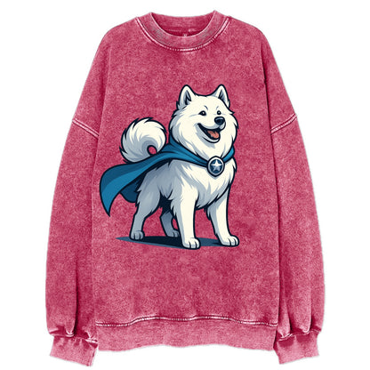 Samoyed Winter Hero  - Vintage Sweatshirt - Pink