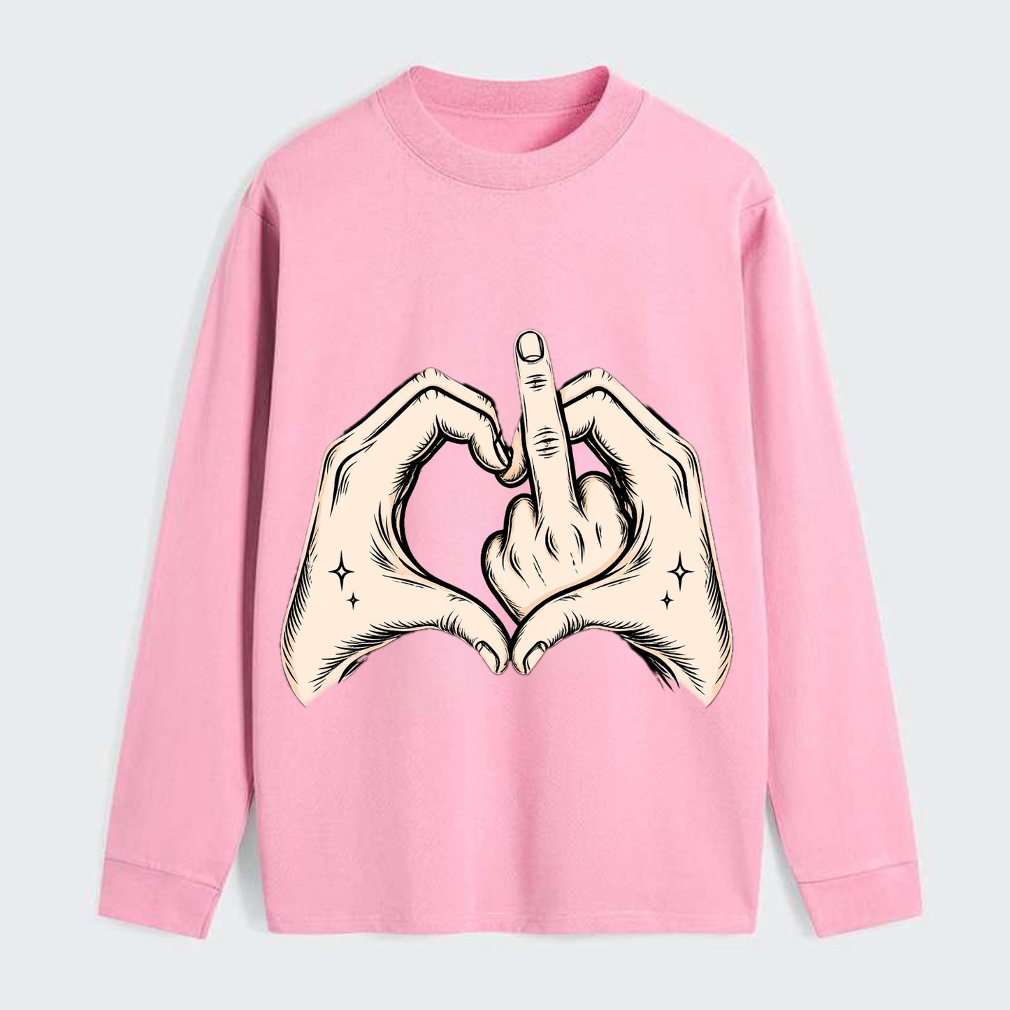 Love You Symbol - Classic Long Sleeve Shirt - Pink