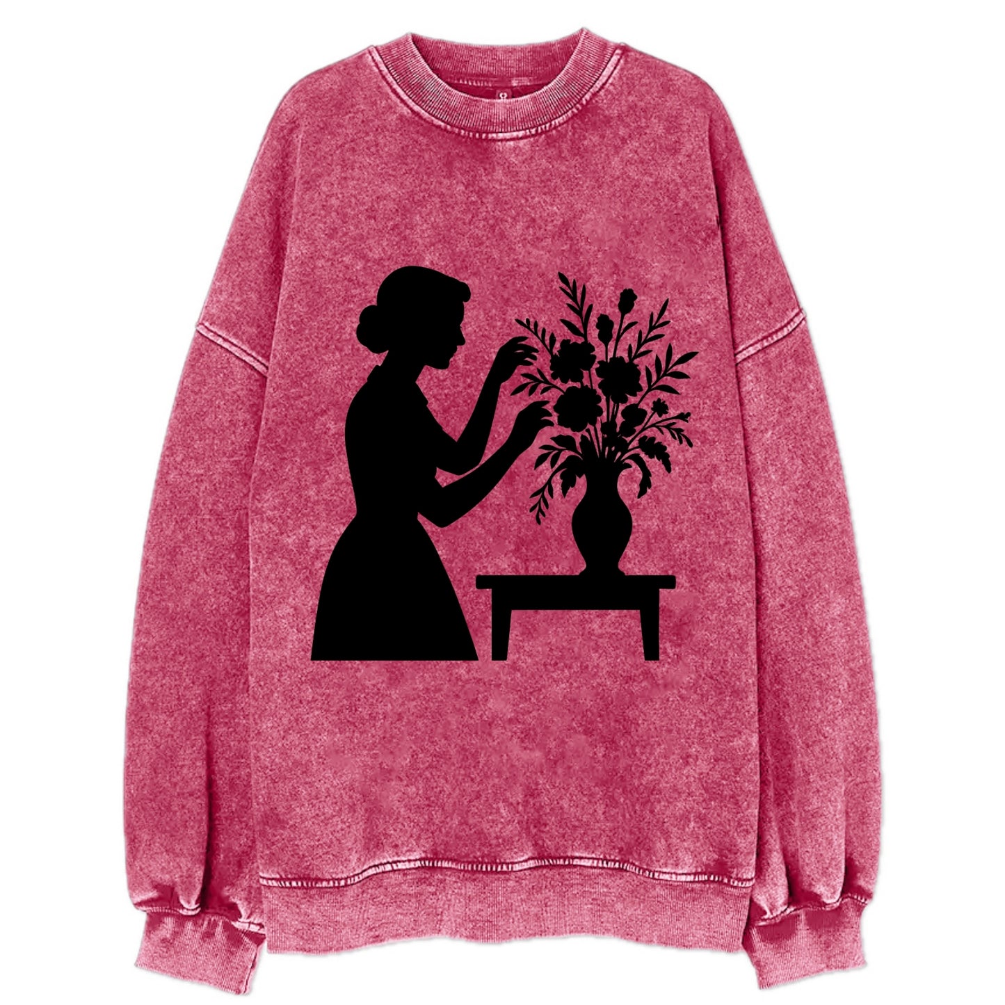 Florist arranging dramatic bouquet - Vintage Sweatshirt - Pink