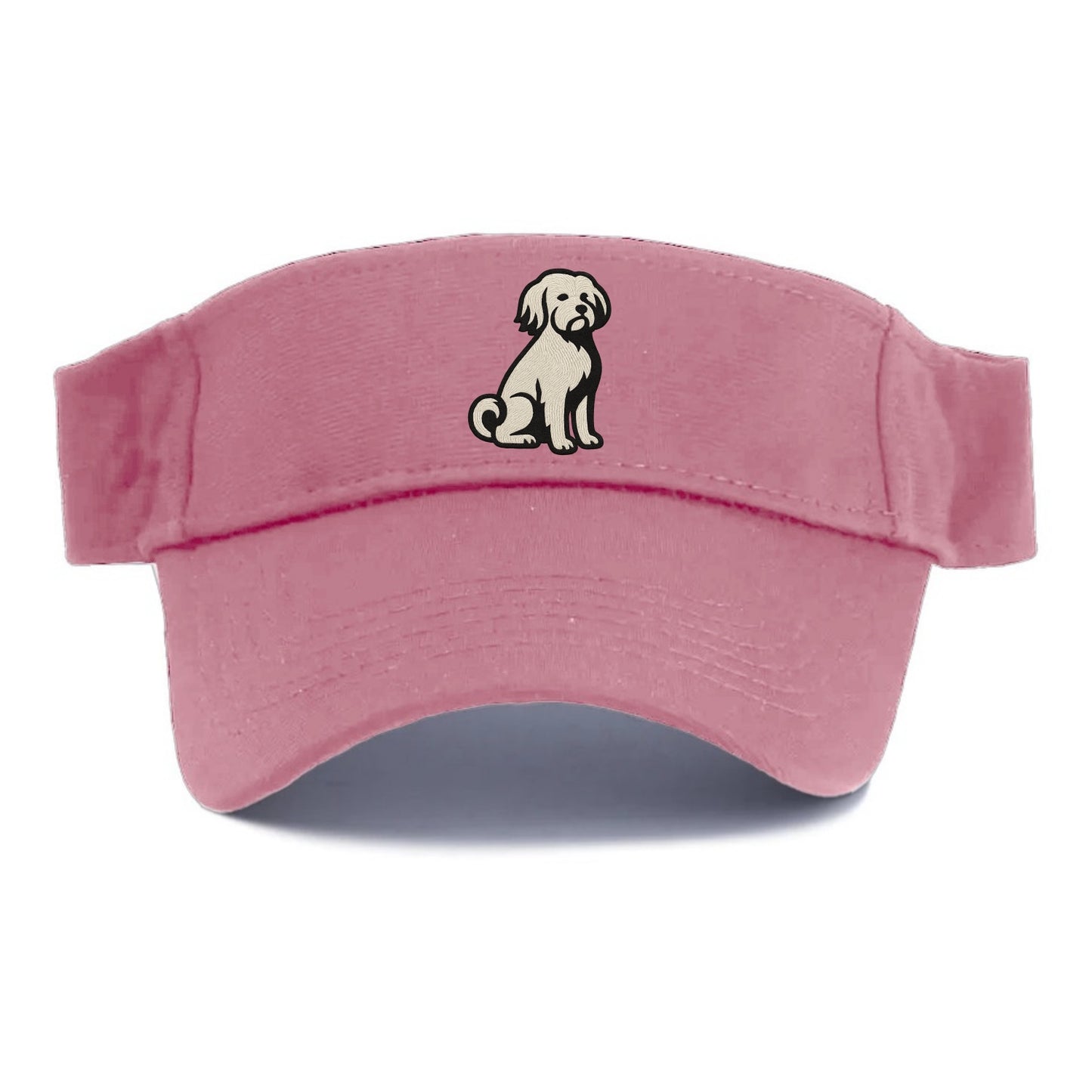 Löwchen - Little Lion Dog white embroide - Visor - Pink