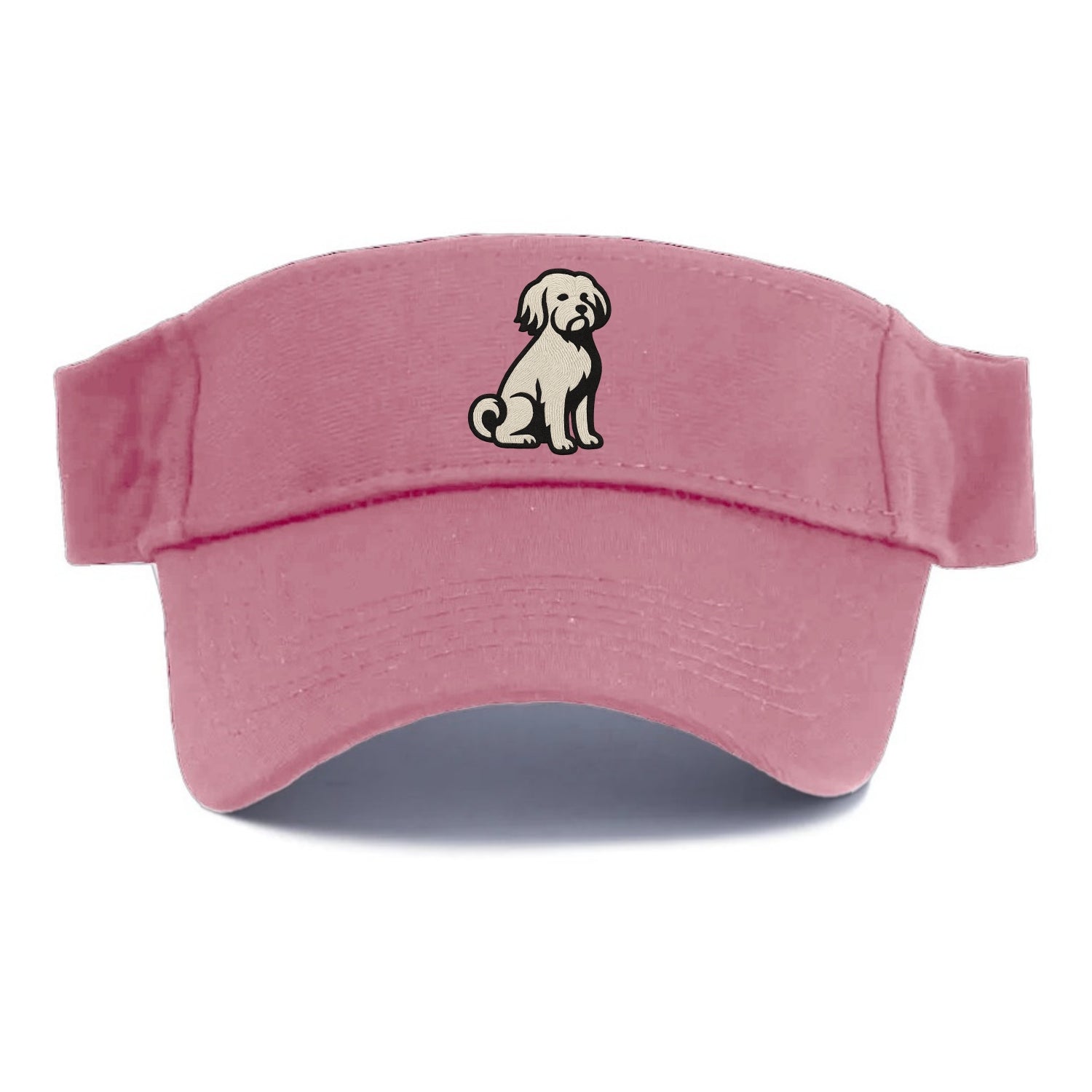 Löwchen - Little Lion Dog white embroide - Visor - Pink
