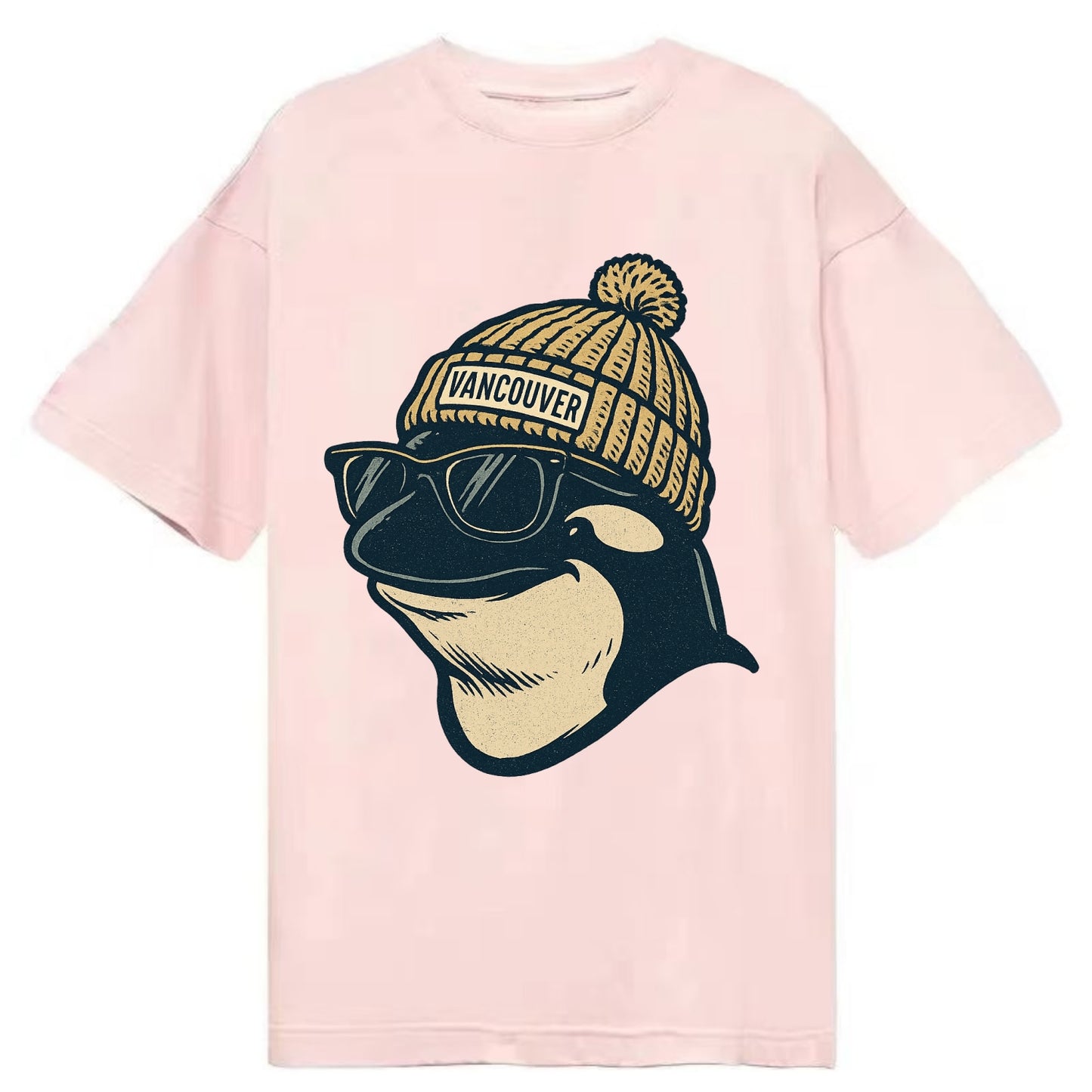 Vancouver Orca wearing Vancouver beanie - Classic T-shirt - Pink