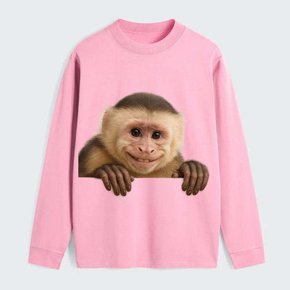 Capuchin Monkey  - Classic Long Sleeve Shirt - Pink