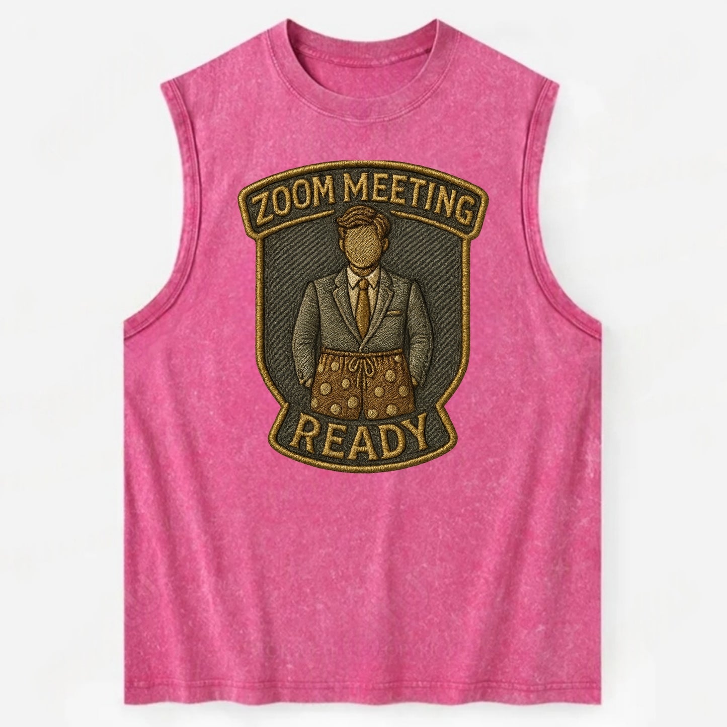Zoom Meeting Ready  - Vintage Washed Tank - Pink
