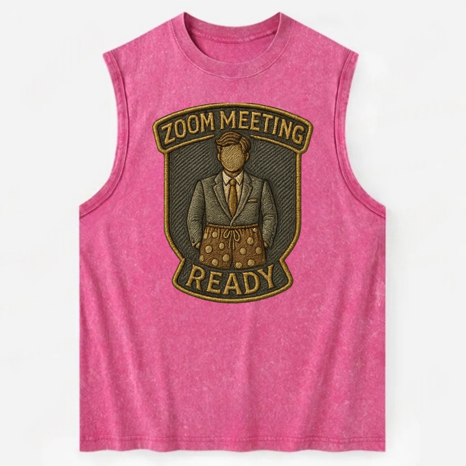 Zoom Meeting Ready  - Vintage Washed Tank - Pink