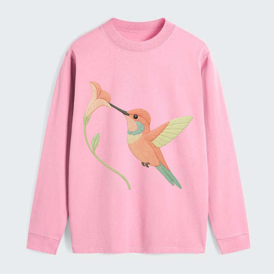 Coral Hummingbird - Classic Long Sleeve Shirt - Pink