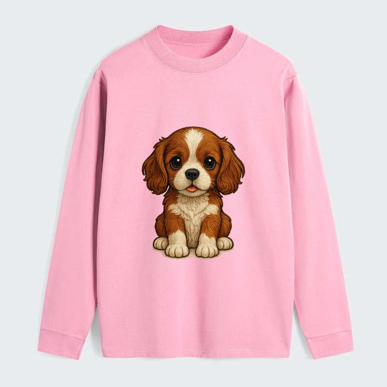 Baby Cavalier King Charles Spaniel Puppy - silky ears, gentle eyes, - Classic Long Sleeve Shirt - Pink