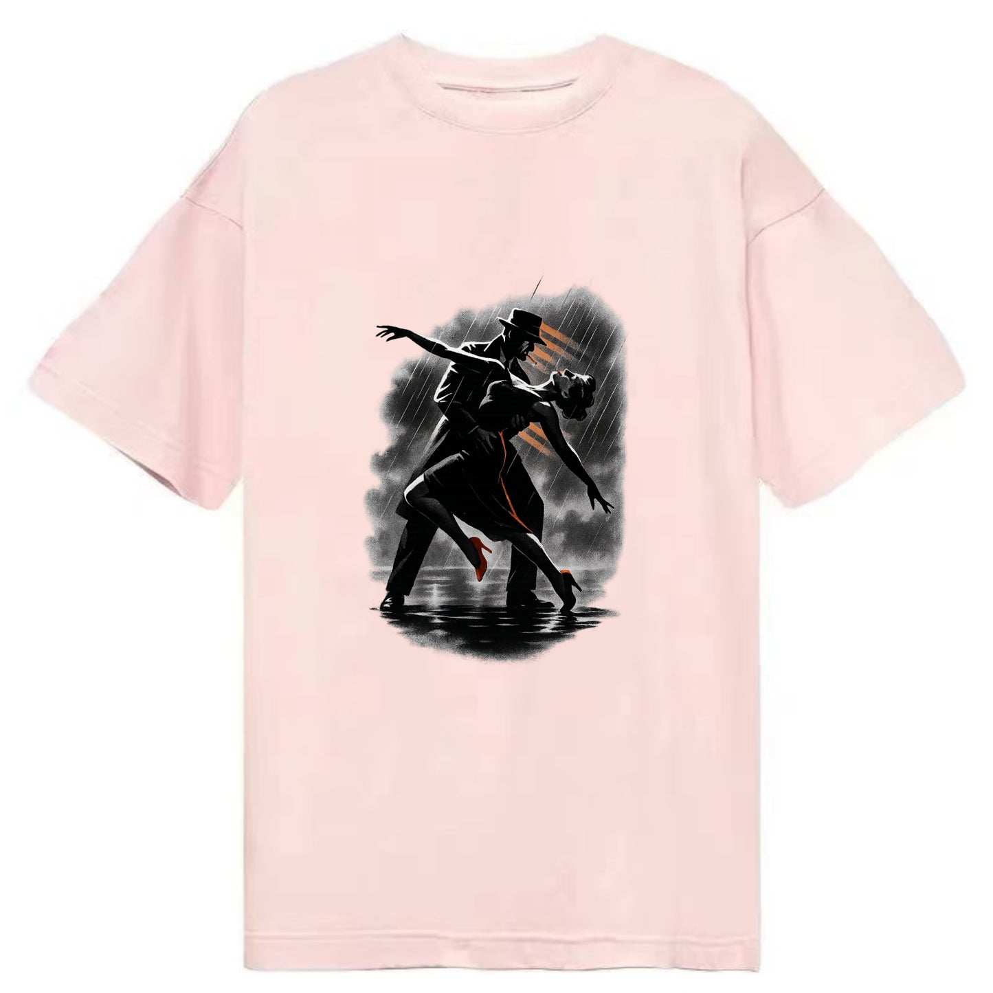 romantic dance pose with woman lifted in the air at lakeside - Classic T-shirt - Pink