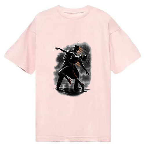 romantic dance pose with woman lifted in the air at lakeside - Classic T-shirt