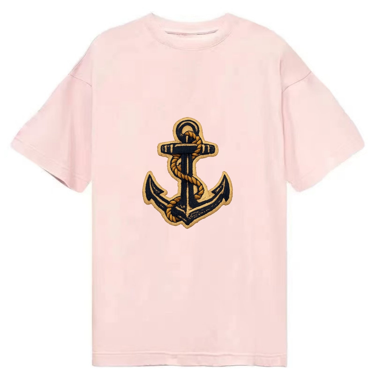 ANCHOR ROPE - classic anchor with rope in navy and gold , sailor - Classic T-shirt - Pink