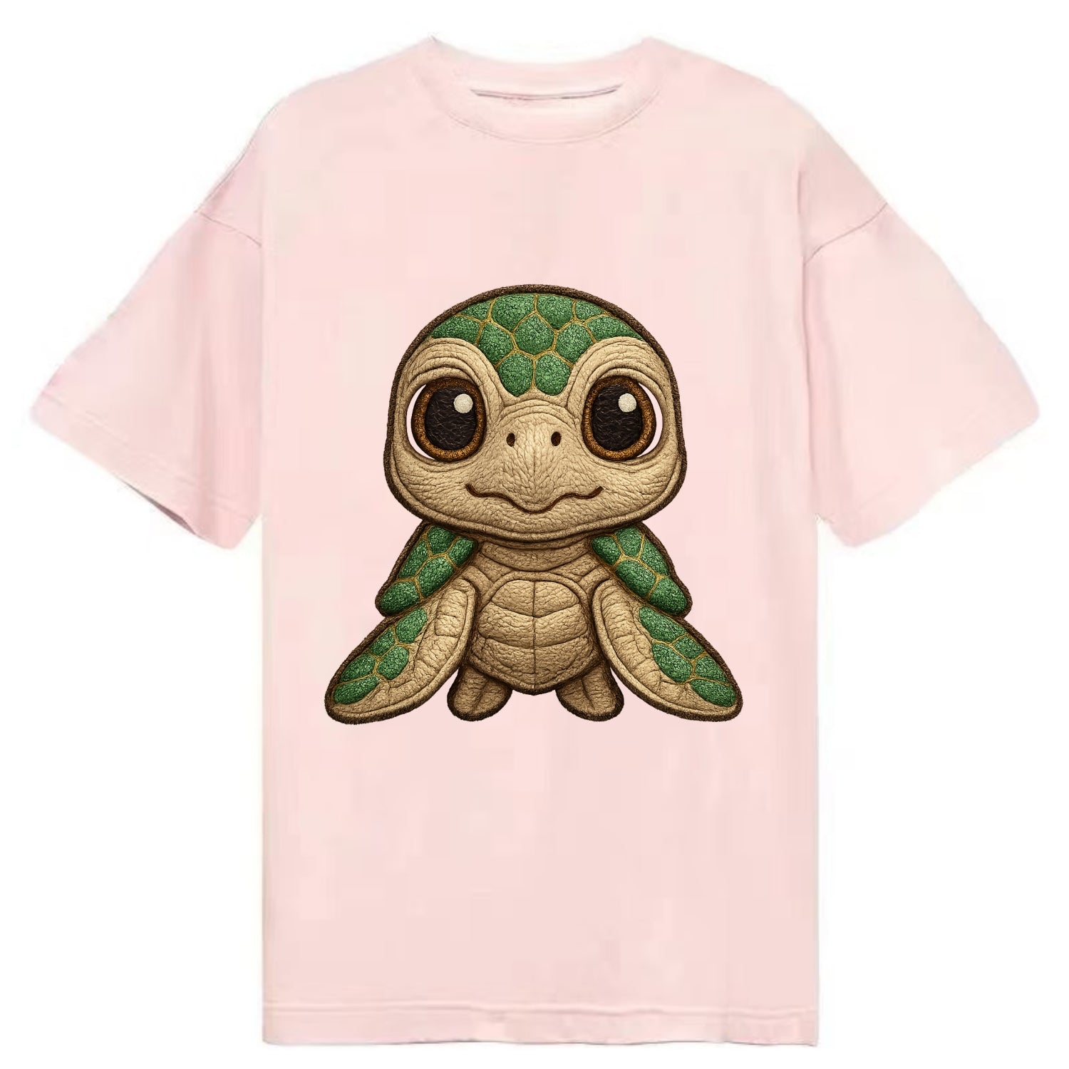 Baby Green Sea Turtle - emerald shell, large innocent brown eyes, tiny flippers, - Classic T-shirt - Pink