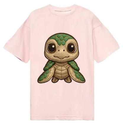 Baby Green Sea Turtle - emerald shell, large innocent brown eyes, tiny flippers, - Classic T-shirt - Pink