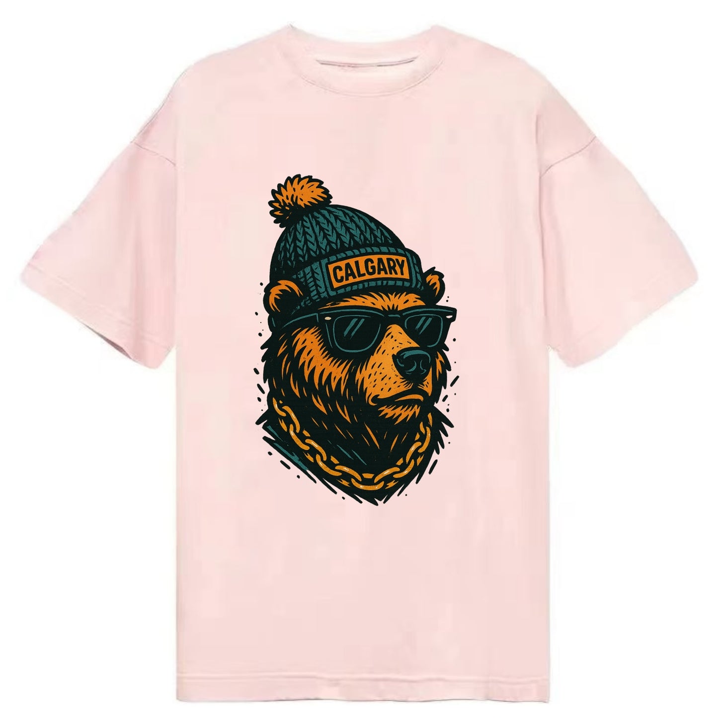 Calgary Grizzly Bear wearing Calgary bea - Classic T-shirt - Pink