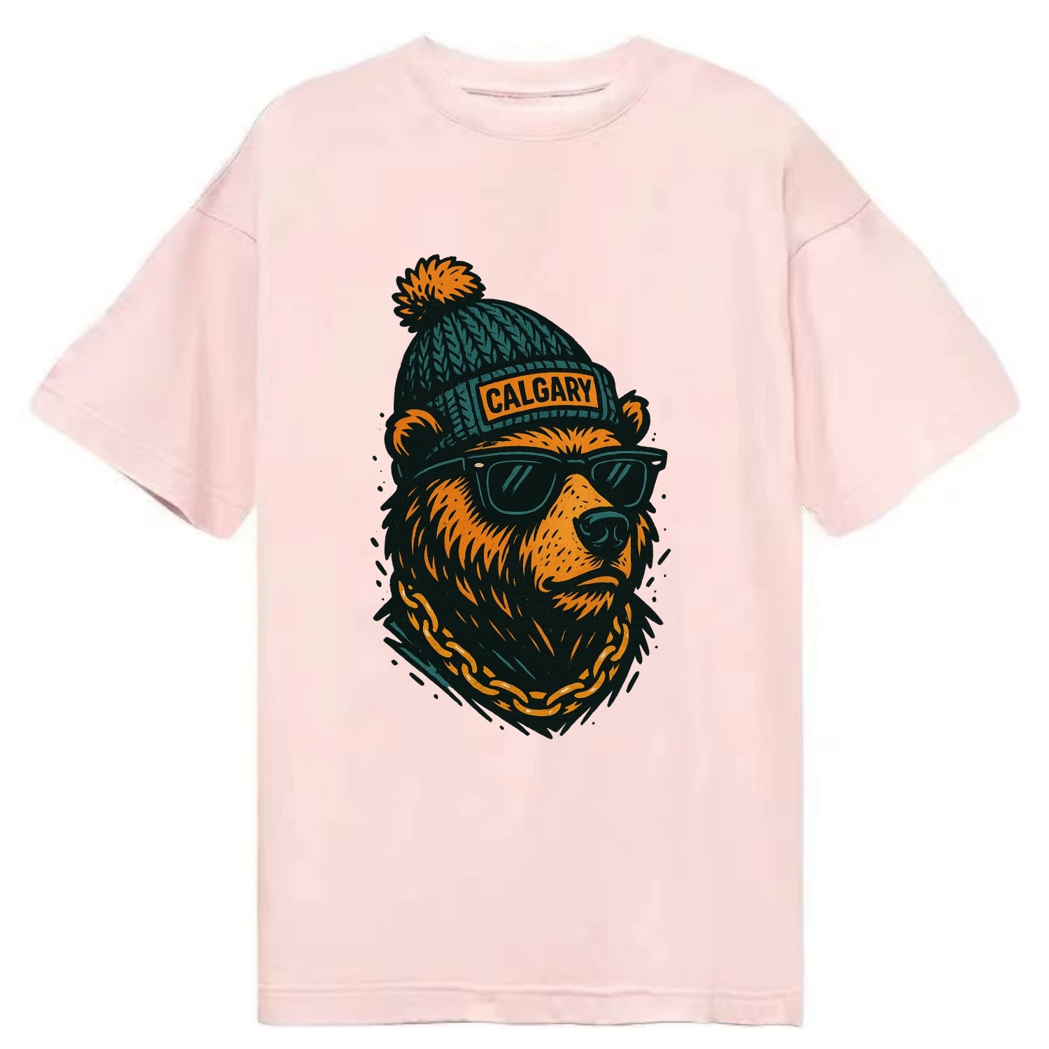 Calgary Grizzly Bear wearing Calgary bea - Classic T-shirt - Pink