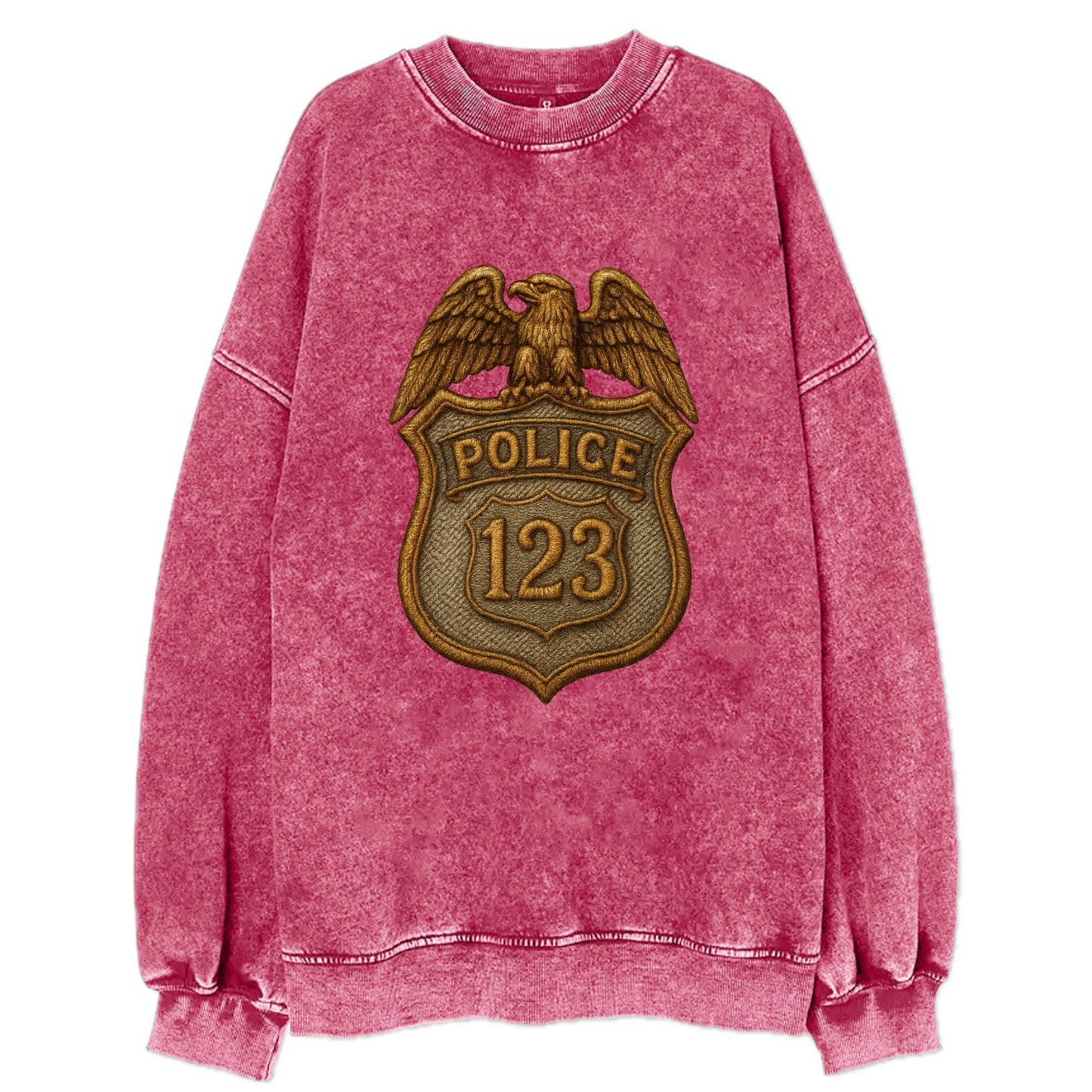 Police Badge  - Vintage Sweatshirt - Pink