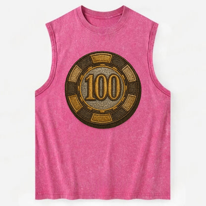 Poker Chip  - Vintage Washed Tank - Pink