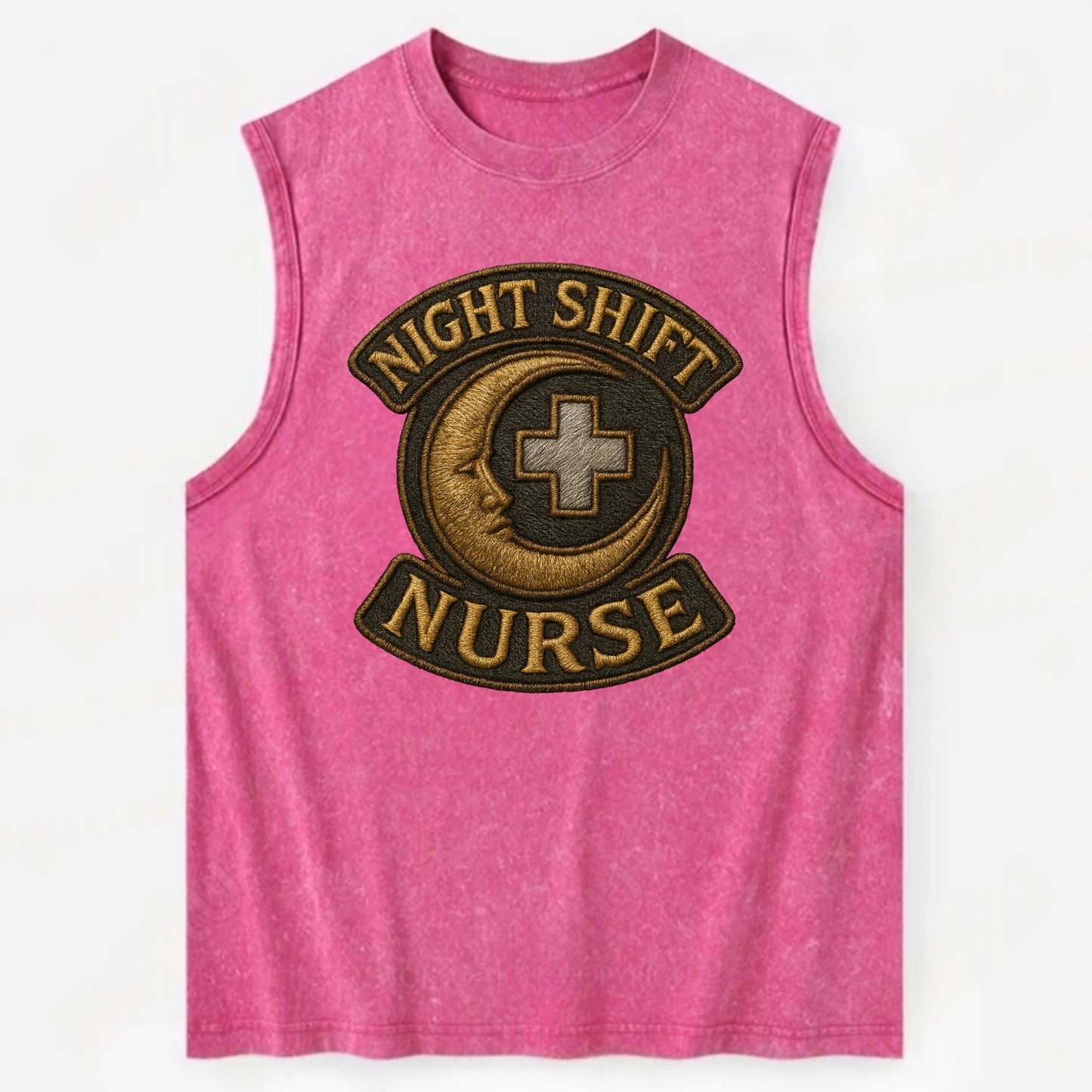 Night Shift Nurse  - Vintage Washed Tank - Pink