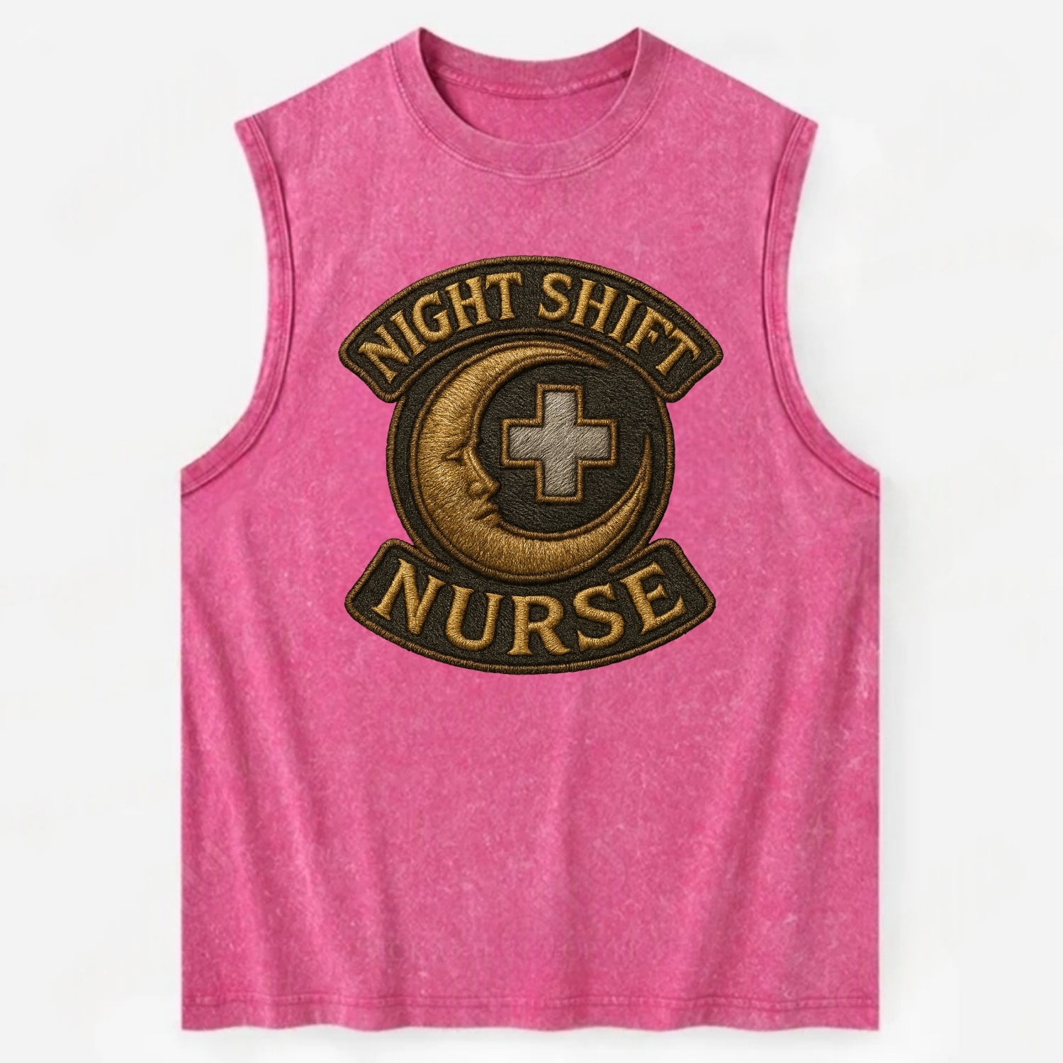 Night Shift Nurse  - Vintage Washed Tank - Pink