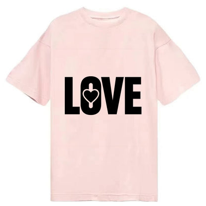 Bold typography design - "LOVE" - universal connection, heart centered - Classic T-shirt - Pink