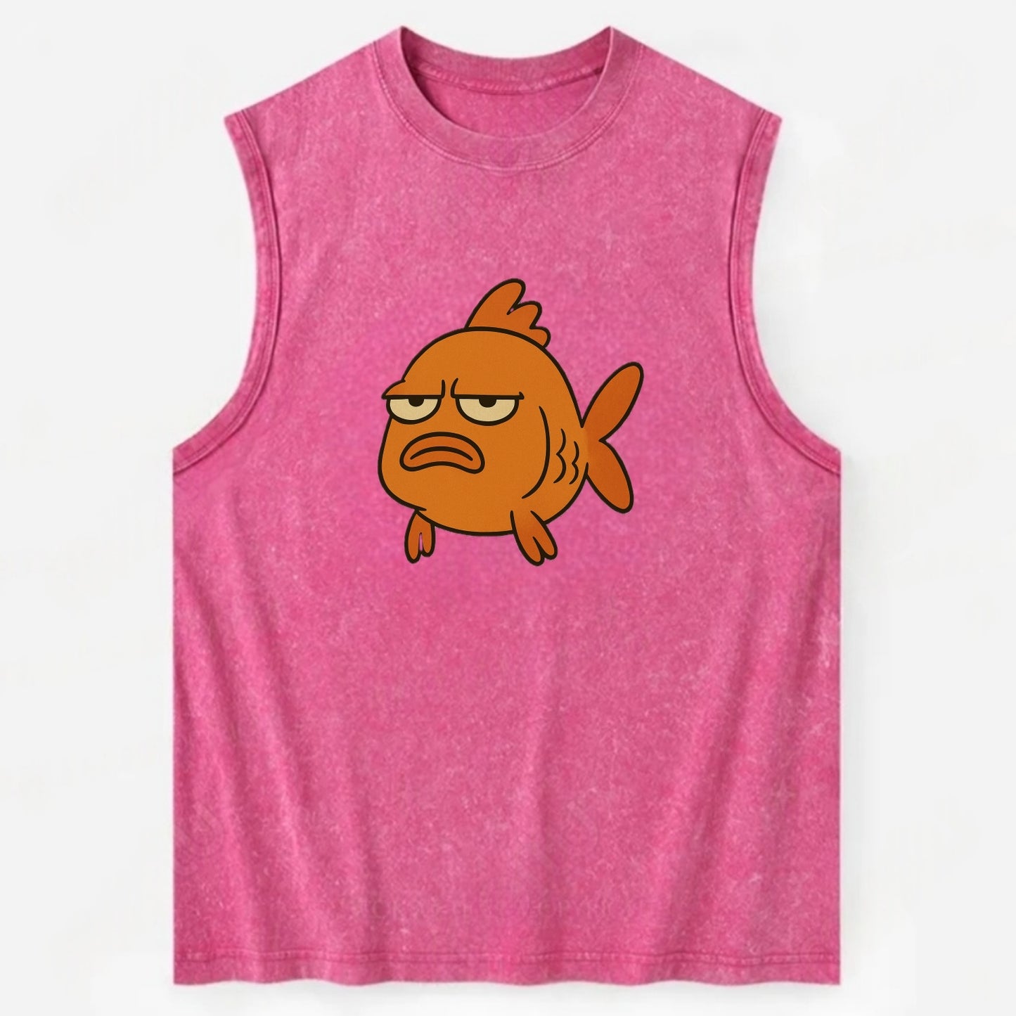 The Goldfish Judging Silently - Vintage Washed Tank - Pink