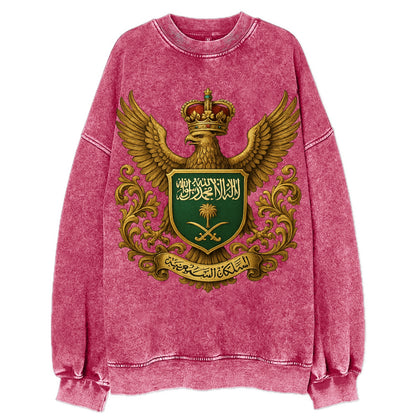 Saudi Arabia Heritage Badge  - Vintage Sweatshirt - Pink