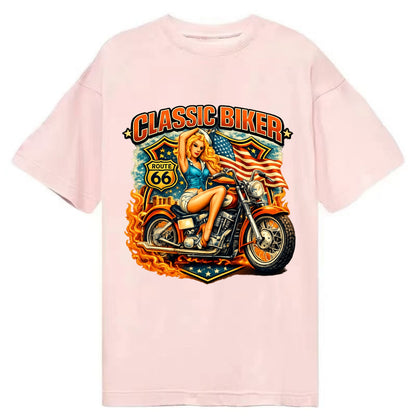 Classic Pinup Biker - Classic T-shirt - Pink