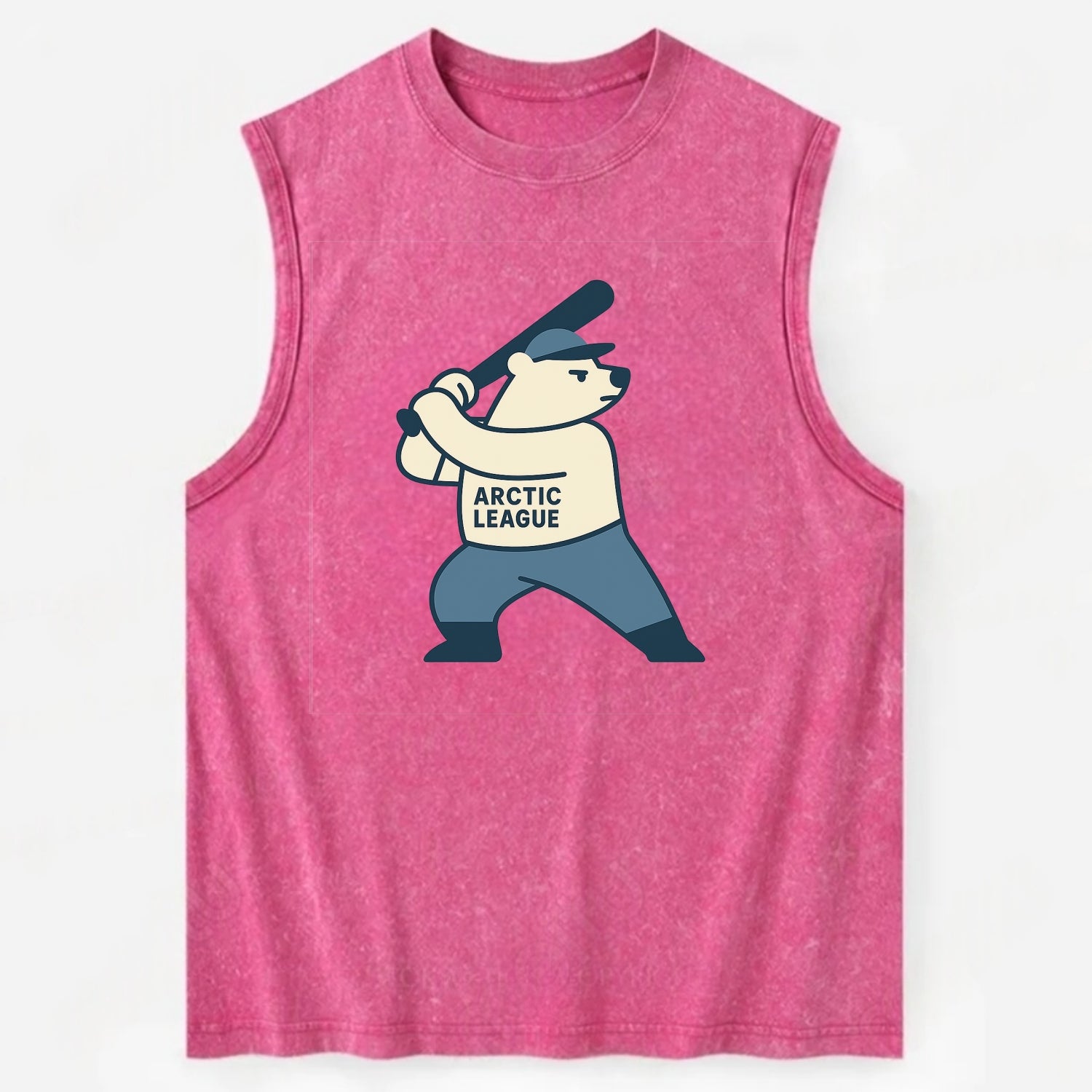 Polar Bear Baseball MVP - Vintage Washed Tank - Pink