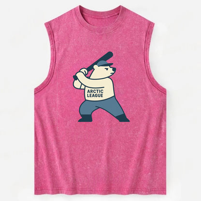 Polar Bear Baseball MVP - Vintage Washed Tank - Pink