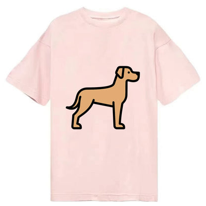 Great Dane - Fawn colored flat side profile - Classic T-shirt - Pink