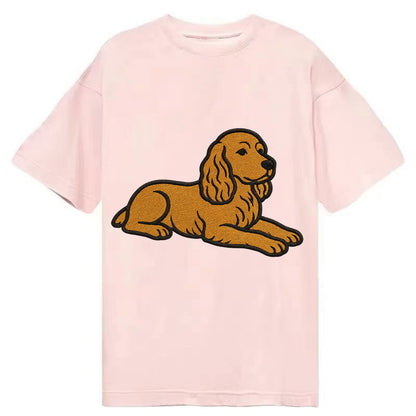 Cocker Spaniel - Golden colored relaxed Classic T-shirt - Pink