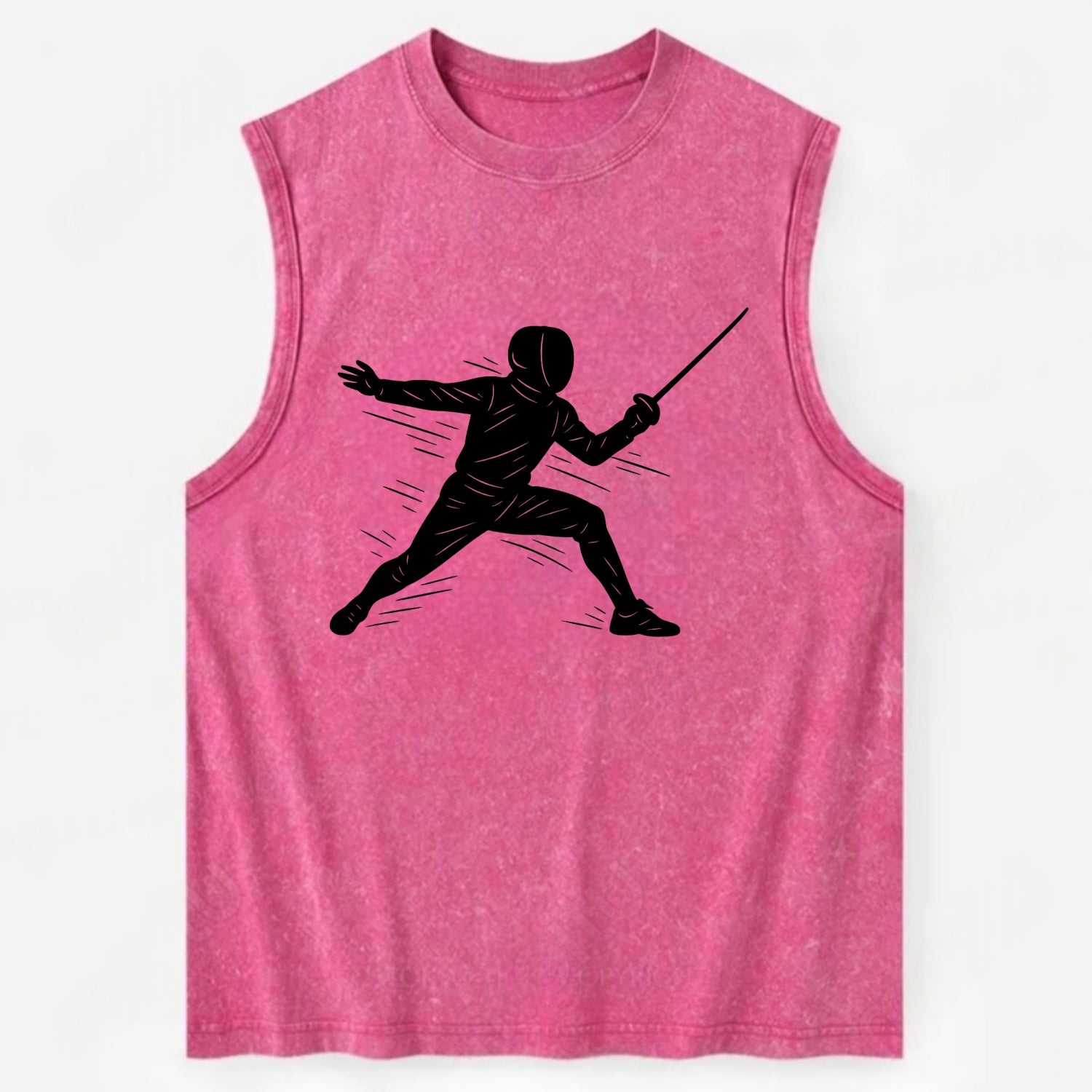 Fencer lunging attack position - Vintage Washed Tank - Pink